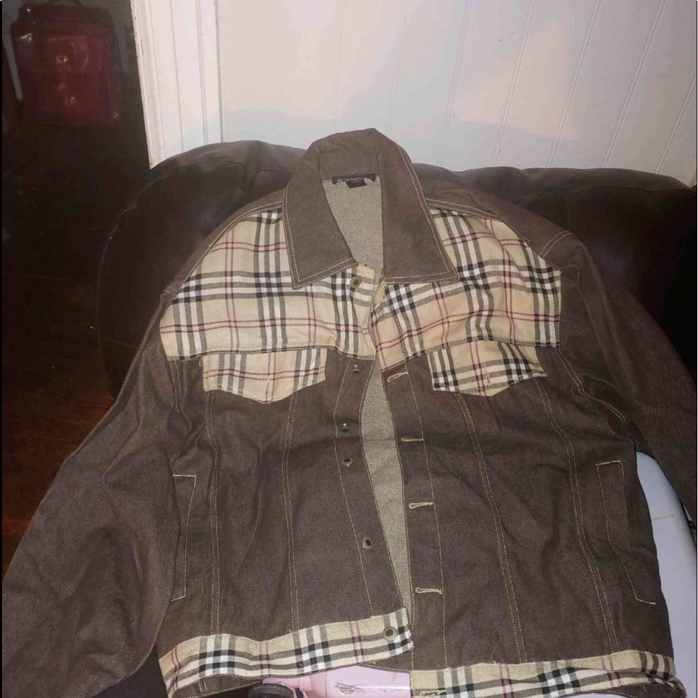 Burberry London brown denim nova check